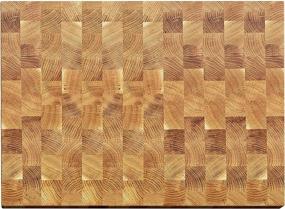 img 4 attached to 🔪 Large Handmade European Oak End Grain Cutting Board for Meat Carving, Food Prep, Chefs – Knife-Friendly, Warp-Resistant Butcher Block (21 Inches)