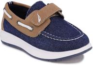 nautica kids boys loafers casual boat shoes - (toddler/little kid) with one strap fastening logo