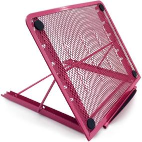 img 4 attached to 💻 Laptop Support Tablet Stand Riser | Desktop PC Stand for Pad Holder | Lightweight & Adjustable Diamond Painting Light Box Stand | Rose Pink