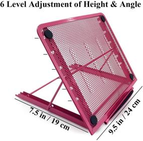 img 3 attached to 💻 Laptop Support Tablet Stand Riser | Desktop PC Stand for Pad Holder | Lightweight & Adjustable Diamond Painting Light Box Stand | Rose Pink
