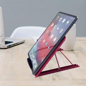 img 2 attached to 💻 Laptop Support Tablet Stand Riser | Desktop PC Stand for Pad Holder | Lightweight & Adjustable Diamond Painting Light Box Stand | Rose Pink
