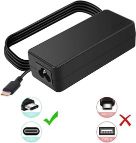 img 2 attached to 💻 65W USB C AC Charger for ThinkPad P51S P52S TP25 T570 T580 T580P T590 - ADLX65YDC3A ADLX65YCC3A ADLX65YLC3A - Type C Laptop Power Supply Adapter Cord