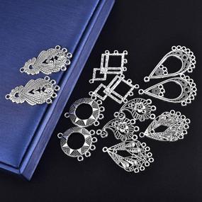 img 1 attached to 💎 LANBEIDE 60PCS Antique Silver Chandelier Earring Pendant Dangle Charms Assorted Style for Jewelry Making – 30Pair Earring Drop Charms