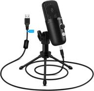 🎙️ fduce usb plug & play computer microphone: professional studio pc mic with tripod - ideal for gaming, streaming, podcasting, chatting, youtube on mac & windows (black) logo