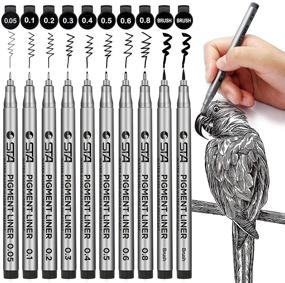 img 4 attached to 🖊️ PANDAFLY Black Micro-Pen Fineliner Ink Pens - Precision Multiliner Pens, Micro Fine Point for Sketching, Anime, Manga, Artist Illustration, Bullet Journaling, Scrapbooking