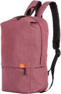anti theft backpack waterproof minimalist vermilion logo