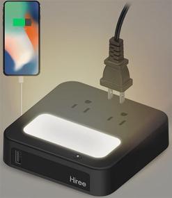 img 4 attached to 🔌 Hiree LED Night Light with USB Charging Port, Outlets, and Touch Control - Perfect Bedside Table Desk Lamp for Any Room