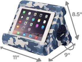 img 2 attached to 🔵 Flippy iPad Tablet Stand with Cubby Storage: Ultimate Organizer for Home, Work & Travel (Blue Camou)