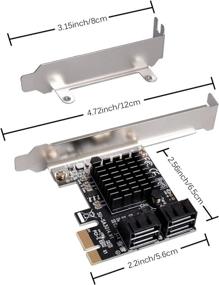 img 3 attached to 🔌 SATA Controller PCI Express Card - 4 Port with Cables, Low Profile Bracket Included - Supports 4 SATA 3.0 Devices at 6 Gbps