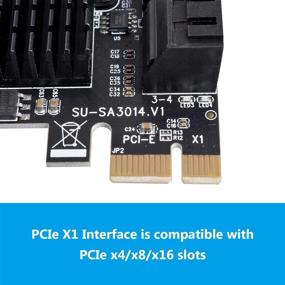 img 1 attached to 🔌 SATA Controller PCI Express Card - 4 Port with Cables, Low Profile Bracket Included - Supports 4 SATA 3.0 Devices at 6 Gbps