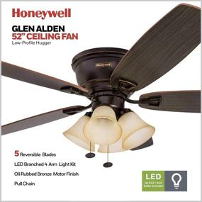 img 2 attached to Honeywell Ceiling Fans 50183 Glen Alden Bronze Ceiling Fan: Efficient & Stylish Cooling Solution