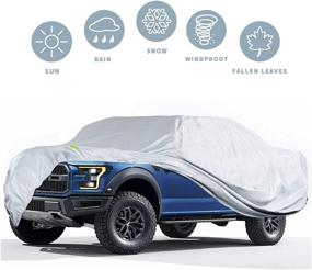 img 4 attached to 🚚 Ultimate Protection: Waterproof All Weather Truck Cover Compatible with 1990-2021 Ford F-150 - Full Outdoor Pickup Car Cover with Lightweight Breathable Design, UV Protection, Windproof, Dustproof, and Scratch Resistance