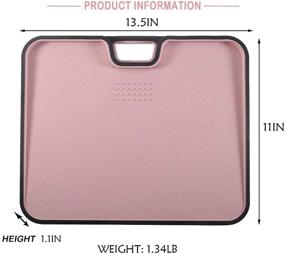 img 3 attached to 🔪 Kitchen Multi-function Cutting Boards - Dishwasher Safe Wheat Straw Chopping Board with Large Juice Grooves, Easy Grip Handle, Non-slip Double-sided Chopping Block for Home