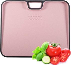 img 4 attached to 🔪 Kitchen Multi-function Cutting Boards - Dishwasher Safe Wheat Straw Chopping Board with Large Juice Grooves, Easy Grip Handle, Non-slip Double-sided Chopping Block for Home
