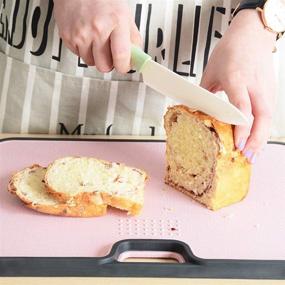 img 1 attached to 🔪 Kitchen Multi-function Cutting Boards - Dishwasher Safe Wheat Straw Chopping Board with Large Juice Grooves, Easy Grip Handle, Non-slip Double-sided Chopping Block for Home