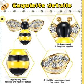 img 2 attached to 🐝 Eye-Catching 50-Piece Bee Charms: Rhinestone Enamel Embellishments for DIY Craft, Party, Home Decor