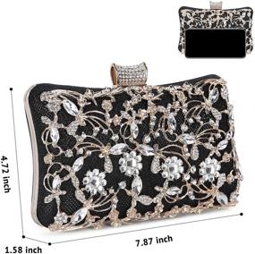 img 3 attached to Exquisite Tanpell Crystal Evening Wedding Champagne Handbags & Wallets for Women