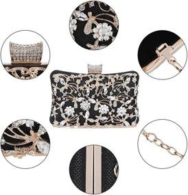 img 1 attached to Exquisite Tanpell Crystal Evening Wedding Champagne Handbags & Wallets for Women