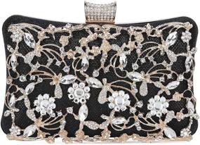 img 4 attached to Exquisite Tanpell Crystal Evening Wedding Champagne Handbags & Wallets for Women