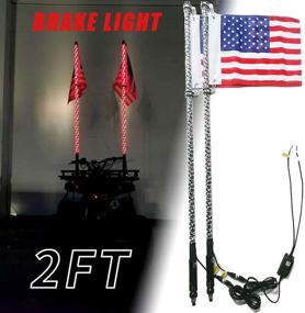 img 4 attached to N/B CTWHAUTO 2ft LED Whip Lights with Brake Light Turn Signal 🚦 Remote & App Control for ATV UTV RZR Off Road Polaris Trucks Dunes (2pc)