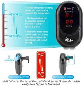 img 2 attached to 🐠 AQQA Submersible Aquarium Heater: Advanced Quartz Glass Fish Tank Heater with Over Temperature Protection and External Temp Controller - Ideal for Freshwater and Saltwater Tanks!