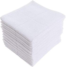 img 4 attached to 🧽 Glynniss Highly Absorbent Kitchen Dishcloths - 100% Cotton Dish Rags for Washing Dishes and Cleaning (12 pcs, 11 x 11 Inches, White)