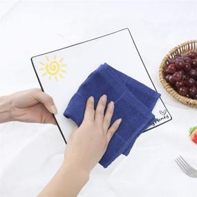 img 1 attached to 🧽 Glynniss Highly Absorbent Kitchen Dishcloths - 100% Cotton Dish Rags for Washing Dishes and Cleaning (12 pcs, 11 x 11 Inches, White)