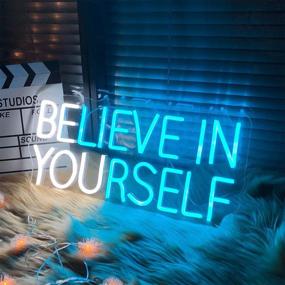 img 3 attached to 🌟 Neon Sign Wall Decor: Believe in Yourself – Bedroom Light for Office, Home, Bar, or Club – Xmas, New Year, Wedding Party, Christmas Room Decorations – Ideal Gift for Women – Large Size 19x9 inches