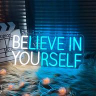 🌟 neon sign wall decor: believe in yourself – bedroom light for office, home, bar, or club – xmas, new year, wedding party, christmas room decorations – ideal gift for women – large size 19x9 inches логотип