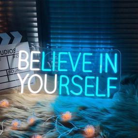 img 4 attached to 🌟 Neon Sign Wall Decor: Believe in Yourself – Bedroom Light for Office, Home, Bar, or Club – Xmas, New Year, Wedding Party, Christmas Room Decorations – Ideal Gift for Women – Large Size 19x9 inches