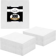 300 count 2 ply white paper napkins - exquisite cocktail beverage napkins for everyday use - highly absorbent disposable dinner & party napkins - perfect for bars, events, and bulk napkin needs logo