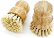 🌴 husmait set of 2 palm brushes - premium wood design & durable bristles - versatile cleaning for dishes, pots, pans, veggies & more! logo