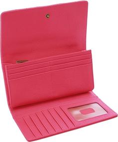 img 1 attached to Fossil Logan Leather RFID-Blocking Flap Clutch Wallet for Women