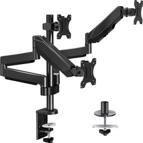 img 4 attached to 🖥️ Efficiently Organize Your Workspace with the MOUNTUP Triple Monitor Stand Mount - Perfect for 27-inch Computer Screens, Gas Spring Arm, Heavy Duty Design, Holds Up to 17.6 lbs, MU0006