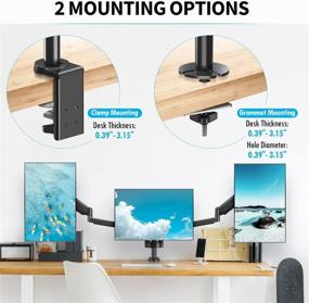 img 1 attached to 🖥️ Efficiently Organize Your Workspace with the MOUNTUP Triple Monitor Stand Mount - Perfect for 27-inch Computer Screens, Gas Spring Arm, Heavy Duty Design, Holds Up to 17.6 lbs, MU0006