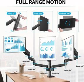 img 2 attached to 🖥️ Efficiently Organize Your Workspace with the MOUNTUP Triple Monitor Stand Mount - Perfect for 27-inch Computer Screens, Gas Spring Arm, Heavy Duty Design, Holds Up to 17.6 lbs, MU0006