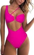 esonlar women's swimsuit with sexy front/back cutout, ring detail, ruched design - one piece bathing suit logo