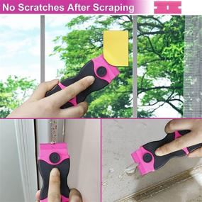 img 2 attached to 🔍 2-Pack THINKWORK Mini Pink Scraper Tool Set for Women - 2-in-1 Razor Blade Scraper with 20Pcs Blades. Ideal for Removing Window Labels, Decals, Stickers, Glass Stove Top