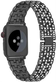 img 2 attached to Dsytom Bing Band - Стильный металлический браслет для Apple Watch 38мм/40мм, черный ювелирный ремешок для замены iWatch Series 3/2/1/SE