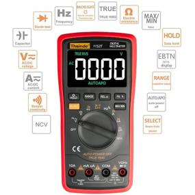 img 3 attached to 🔋 TRMS 6000 Auto Ranging Digital Multimeter with Battery Alligator Clips Test Leads - AC/DC Voltage/Current, Voltage Alert, Amp/Ohm/Volt Multi Tester with Diode - EBTN Screen, Red