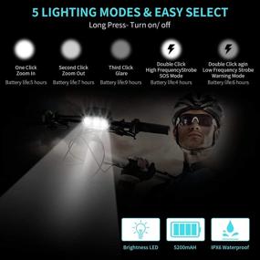 img 3 attached to Rechargeable Waterproof Headlight Bikelights Flashlight