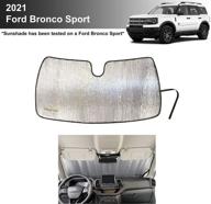 🚙 2021 ford bronco sport suv reflective windshield sunshade, custom fit for yellopro – base, big bend, outer banks, badlands, first edition [made in usa] logo
