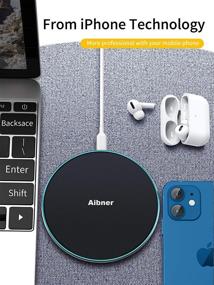 img 3 attached to 🔌 Aibner Wireless Charger: Portable Thin Aviation Aluminum Charging Pad with 10W Fast Charge for iPhone 12/12 Mini/12 Pro Max SE 2020/11/11 Pro, Galaxy S21/20/Note 10/S10, and AirPods Pro (No AC Adapter)