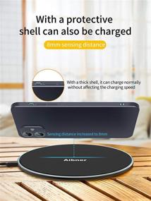 img 2 attached to 🔌 Aibner Wireless Charger: Portable Thin Aviation Aluminum Charging Pad with 10W Fast Charge for iPhone 12/12 Mini/12 Pro Max SE 2020/11/11 Pro, Galaxy S21/20/Note 10/S10, and AirPods Pro (No AC Adapter)