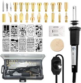 img 4 attached to 🔥 Professional NB Blues 30W Wood Burning Kit, Complete with 22pcs Tips, 10PCS Stencils, Wood Chips, Adjustable Leather/Wood Burning Tool Set, Ideal for Wood Burning, Engraving, and Crafts