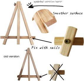 img 2 attached to PYHK 8 Pack 9.25 Inch Tall Natural Pine Wood Tripod Easel: Ideal for Photo Artists, Paintings, Sketching, and Display - Portable Holder Stand