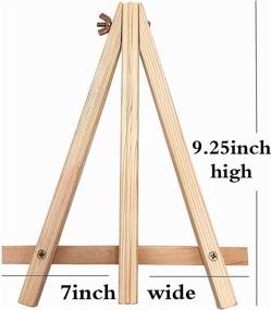 img 3 attached to PYHK 8 Pack 9.25 Inch Tall Natural Pine Wood Tripod Easel: Ideal for Photo Artists, Paintings, Sketching, and Display - Portable Holder Stand