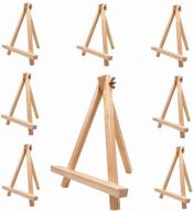 pyhk 8 pack 9.25 inch tall natural pine wood tripod easel: ideal for photo artists, paintings, sketching, and display - portable holder stand logo