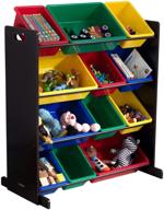 🧸 kidkraft wooden sort it & store it bin unit with 12 plastic bins - primary & espresso: perfect gift for ages 3+ to keep their space organized logo