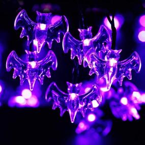 img 3 attached to 🎃 Halloween Solar String Lights - DYTesa 30 LED Purple Bat Lights, 21.3 Ft, IP65 Waterproof for Outdoor Indoor Party Decor, Patio, Lawn, Garden, Yard